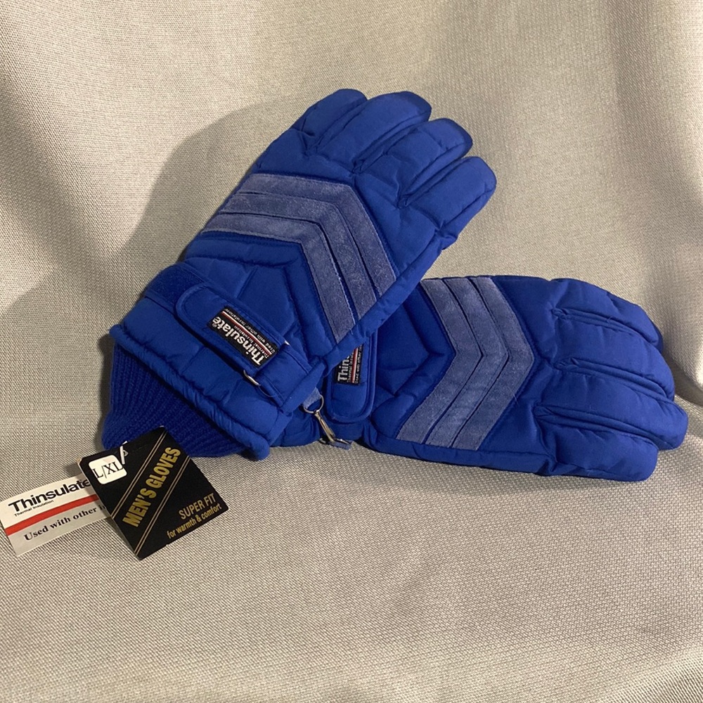 With Original Tags Men’s Vintage 3M Thinsulate Blue Gloves SZ XL